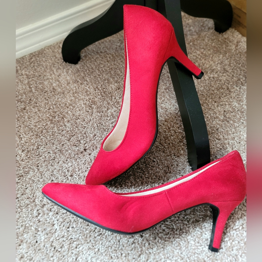 Life Stride "Soft Systems" Flex Sole SEVYN Red High Heels Women's Sz 8.5 - Picture 6 of 7